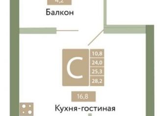 Продается 1-комнатная квартира, 28.2 м2, посёлок городского типа Молодёжное, Николаевская улица, 18/5