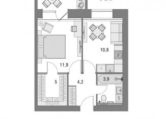 Продается 1-ком. квартира, 37 м2, Вологда, набережная 6-й Армии