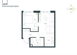 Продам 2-комнатную квартиру, 35.7 м2, Москва, жилой комплекс Левел Южнопортовая, 13, ЮВАО