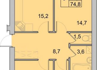 Трехкомнатная квартира на продажу, 74.8 м2, Вологда, Окружное шоссе, 39