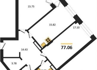 Продаю двухкомнатную квартиру, 77.1 м2, Воронеж, Коминтерновский район, Электросигнальная улица, 9Ак2