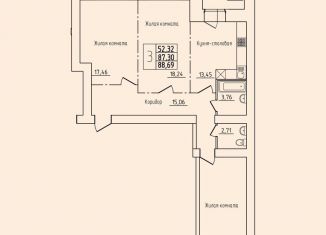 Продажа 3-ком. квартиры, 88.7 м2, Архангельская область, проспект Труда, 76