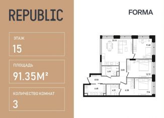 Продажа 3-ком. квартиры, 91.4 м2, Москва, улица Пресненский Вал, 27с2