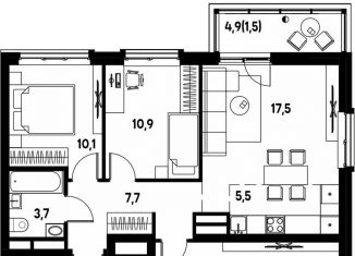 Продается 4-комнатная квартира, 73 м2, деревня Кондратово, проспект Дягилева, 3