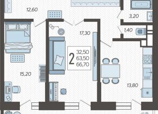 Продам 2-ком. квартиру, 66.7 м2, Краснодар, Ярославская улица, 115лит4, Прикубанский округ