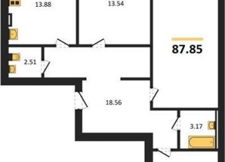 Продажа 3-ком. квартиры, 87.8 м2, Отрадненское сельское поселение