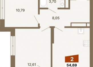 2-комнатная квартира на продажу, 54.7 м2, Свердловская область