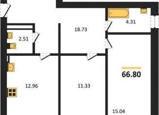 Продаю двухкомнатную квартиру, 66.8 м2, Воронежская область