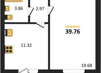 Продам однокомнатную квартиру, 39.8 м2, Отрадненское сельское поселение