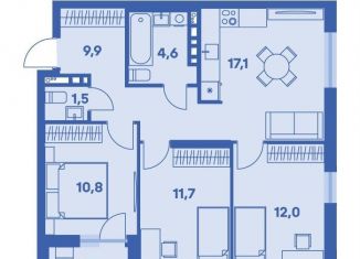 Продается 4-ком. квартира, 68.9 м2, Пермь