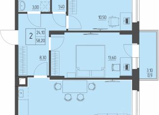 Продам двухкомнатную квартиру, 58.2 м2, Ростовская область, улица Макаровского, 4к2