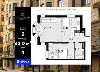 Продам 2-ком. квартиру, 62 м2, Москва, станция Панфиловская, улица Ротмистрова, 2к3