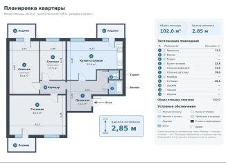 3-ком. квартира на продажу, 102 м2, Астрахань, улица Софьи Перовской, 89