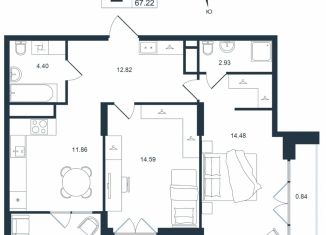 Продается 2-ком. квартира, 67.22 м2, Приморский край