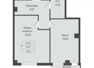 Продажа однокомнатной квартиры, 47 м2, Саха (Якутия)
