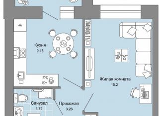 Продается 1-ком. квартира, 33 м2, село Первомайский, ЖК Знак