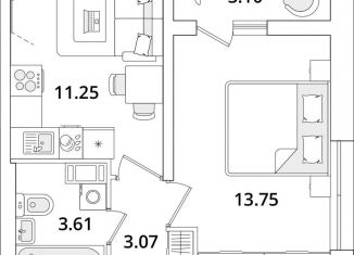 Продается однокомнатная квартира, 33.2 м2, Санкт-Петербург, метро Лесная