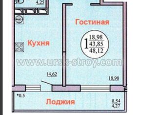 Продаю 1-комнатную квартиру, 48.1 м2, Краснодар, улица Невкипелого, 18к2, ЖК Поющие Фонтаны