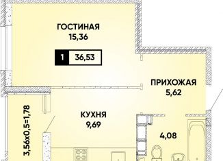 Продам однокомнатную квартиру, 36.5 м2, Краснодар, микрорайон Достояние