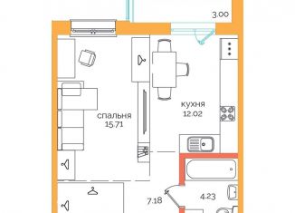 Продаю 1-комнатную квартиру, 42.1 м2, Иркутск, ЖК Пулковский, Пулковский переулок, 28