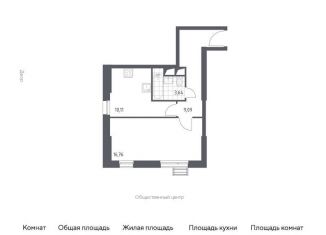Однокомнатная квартира на продажу, 39.6 м2, деревня Раздоры, жилой комплекс Спутник, к15