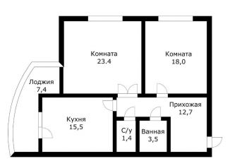 Продажа двухкомнатной квартиры, 77.7 м2, Краснодар, улица Циолковского, 5, ЖК Валентина