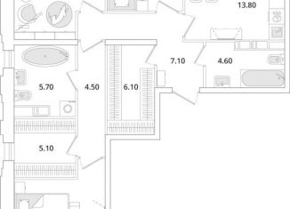 Продам 3-комнатную квартиру, 96.2 м2, Санкт-Петербург, Приморский район, Планерная улица, 99