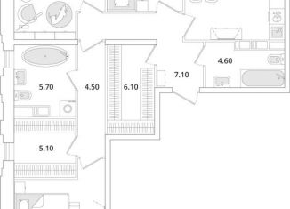 3-ком. квартира на продажу, 96.3 м2, Санкт-Петербург, Планерная улица, 99, Приморский район