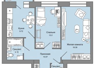 Продаю 2-комнатную квартиру, 58 м2, Ульяновск, жилой комплекс Центрополис, 4