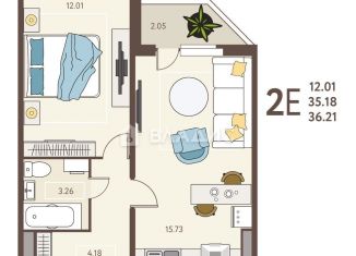 Продам 1-комнатную квартиру, 36.2 м2, Липецк