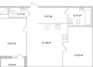 Продается 2-ком. квартира, 70.3 м2, Санкт-Петербург, набережная Чёрной речки, 9, набережная Чёрной речки