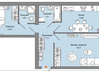 Продажа 2-комнатной квартиры, 65 м2, Киров, улица Дмитрия Козулева, 9
