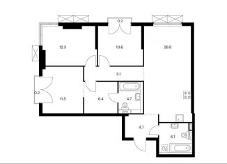 Продаю 3-ком. квартиру, 88.7 м2, Москва, Волоколамское шоссе, 71/13к1, ЖК Холланд Парк