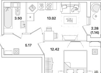 Продажа 1-ком. квартиры, 36.1 м2, Санкт-Петербург, метро Академическая