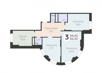 Продажа 3-комнатной квартиры, 94.4 м2, Подольск, Садовая улица, 3к1