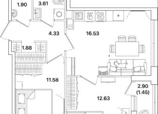 Продается 2-ком. квартира, 53.9 м2, Санкт-Петербург, метро Академическая