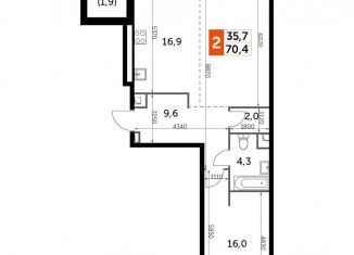 2-комнатная квартира на продажу, 70.4 м2, Москва, Шелепихинская набережная, 40к3, район Хорошёво-Мнёвники