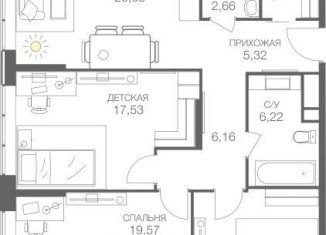 Продаю трехкомнатную квартиру, 95.5 м2, Москва, станция Шелепиха, Шелепихинское шоссе