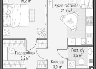 Продажа однокомнатной квартиры, 69.8 м2, Москва, метро Выставочная