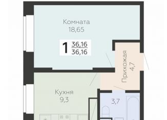 Продам однокомнатную квартиру, 36 м2, Подольск, Садовая улица, 3к2, ЖК Московский