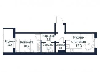 Продам 1-комнатную квартиру, 33.3 м2, Челябинская область
