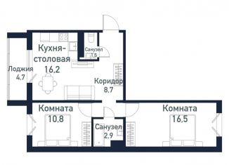 Продам 2-ком. квартиру, 56.4 м2, Челябинская область