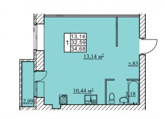 Продается 1-комнатная квартира, 34.7 м2, посёлок Красный Бор