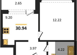 Продается однокомнатная квартира, 30.9 м2, Воронеж, Левобережный район