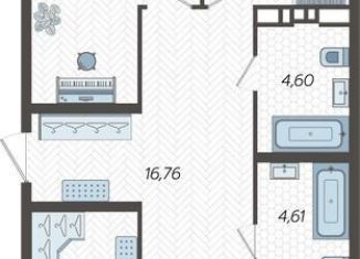 Продам 3-ком. квартиру, 91.3 м2, Краснодар, микрорайон ХБК, Уральская улица, 100/6