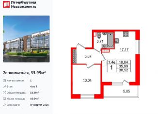 Продается 1-ком. квартира, 36 м2, Санкт-Петербург, Московский район