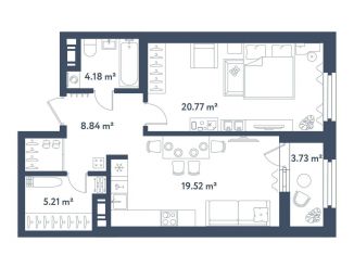 Продажа однокомнатной квартиры, 60.4 м2, Санкт-Петербург, Московский район