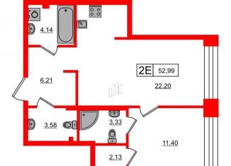 Продается 1-комнатная квартира, 53 м2, Санкт-Петербург, муниципальный округ Морской, улица Челюскина, 8