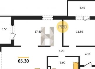 2-ком. квартира на продажу, 65.3 м2, Новосибирск, метро Гагаринская, улица Николая Островского, 195/6