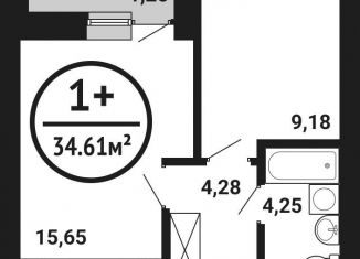 Продаю 1-ком. квартиру, 34.6 м2, Республика Башкортостан